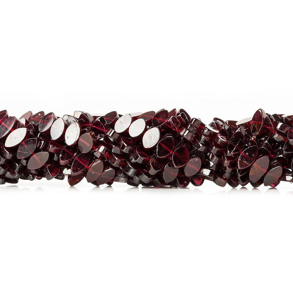 8mm Garnet Side Drill Faceted Flat Marquise Beads, 14 inch - The Bead Traders