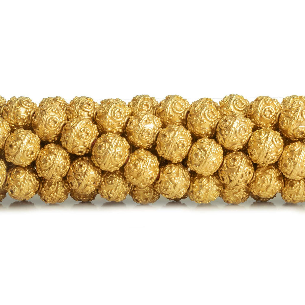 8mm Gold Plated Copper Ball Rounds 8 inch 27 beads - The Bead Traders