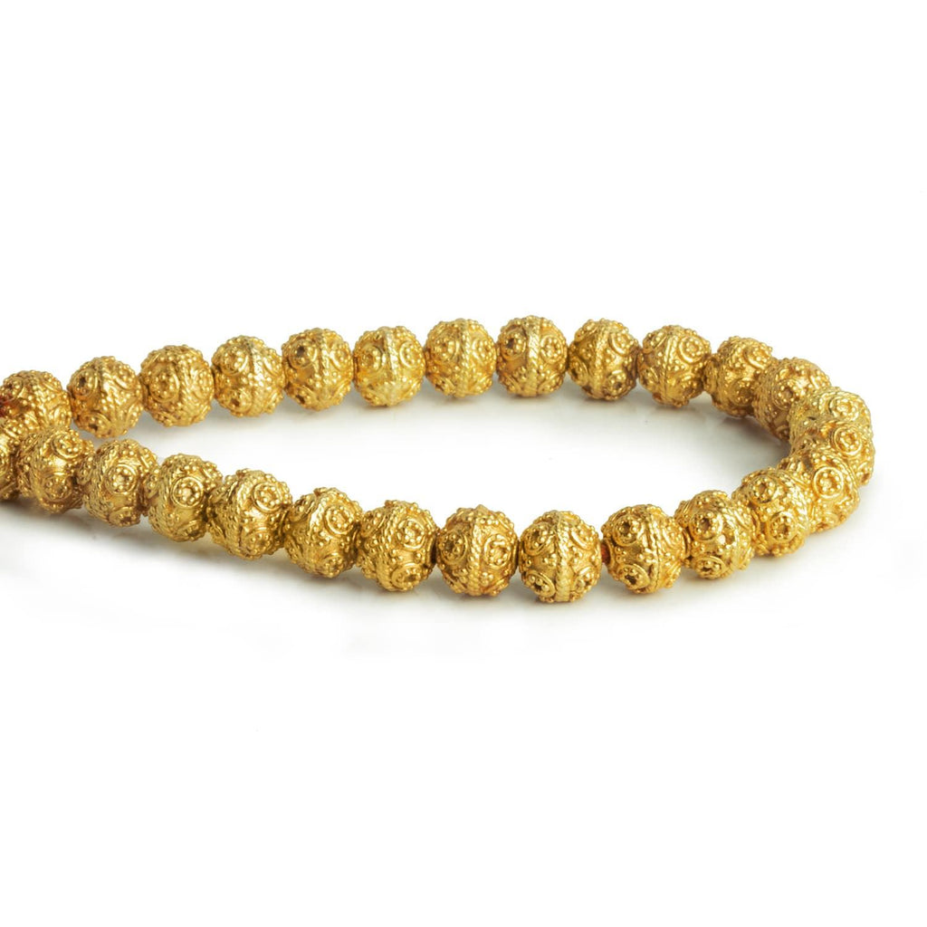 8mm Gold Plated Copper Ball Rounds 8 inch 27 beads - The Bead Traders