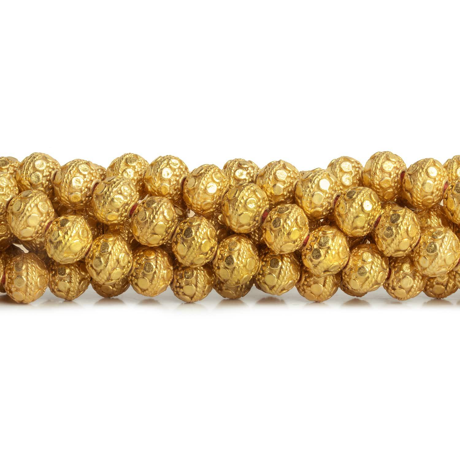 8mm Gold Plated Copper Circle Rounds 8 inch 29 beads - The Bead Traders