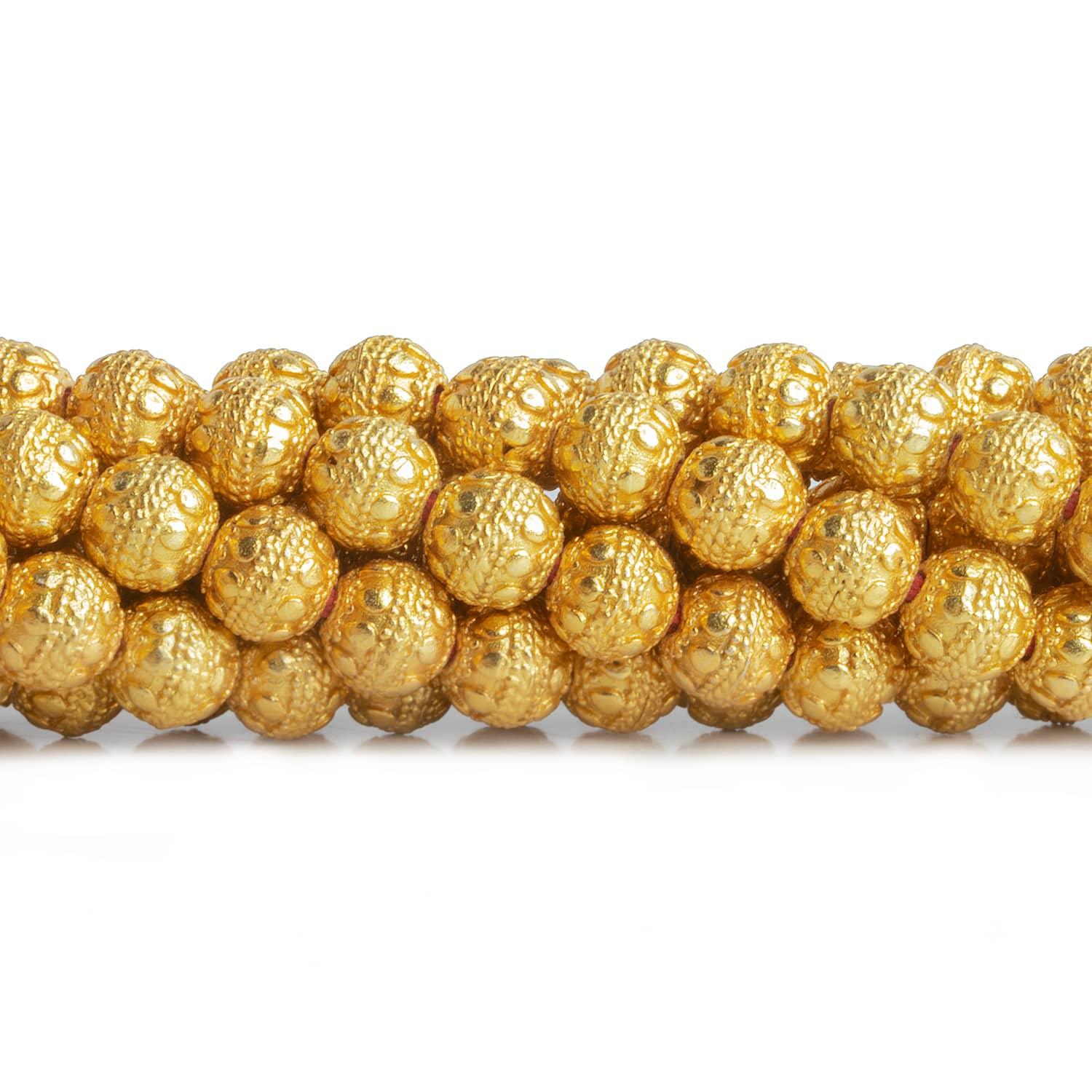 8mm Gold Plated Copper Rounds 8 inch 27 beads - The Bead Traders