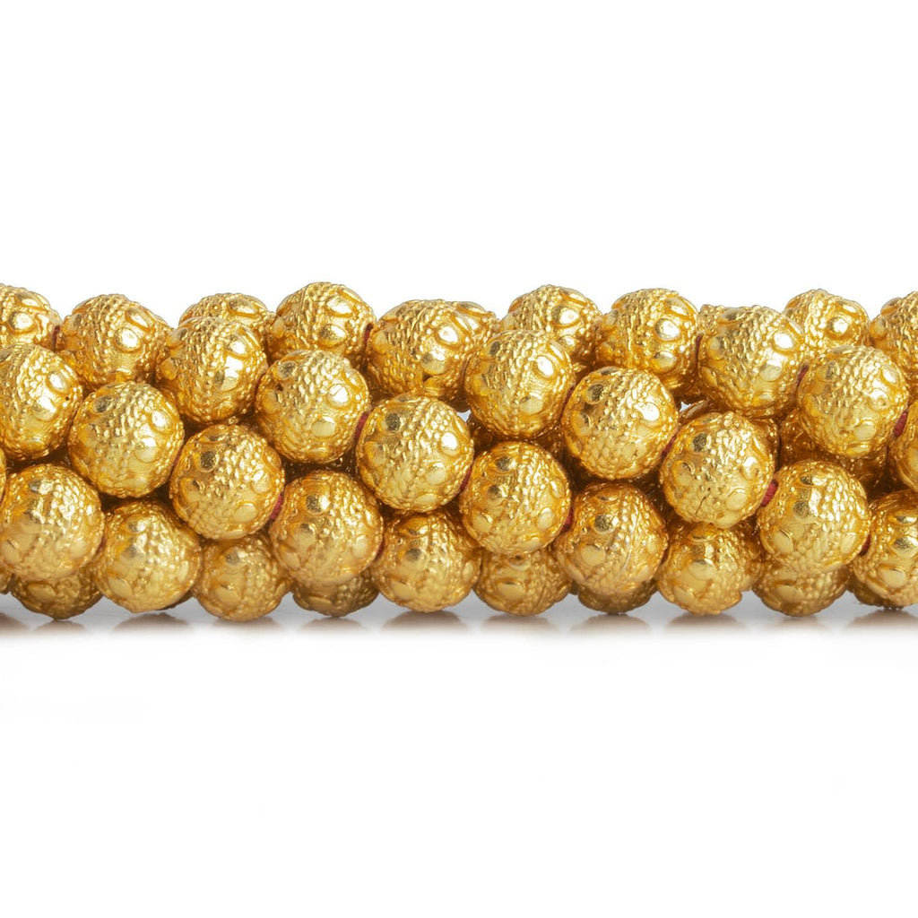 8mm Gold Plated Copper Rounds 8 inch 27 beads - The Bead Traders