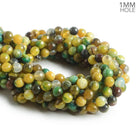 8mm Golden & Green Agate plain rounds 15 inch 47 beads - The Bead Traders