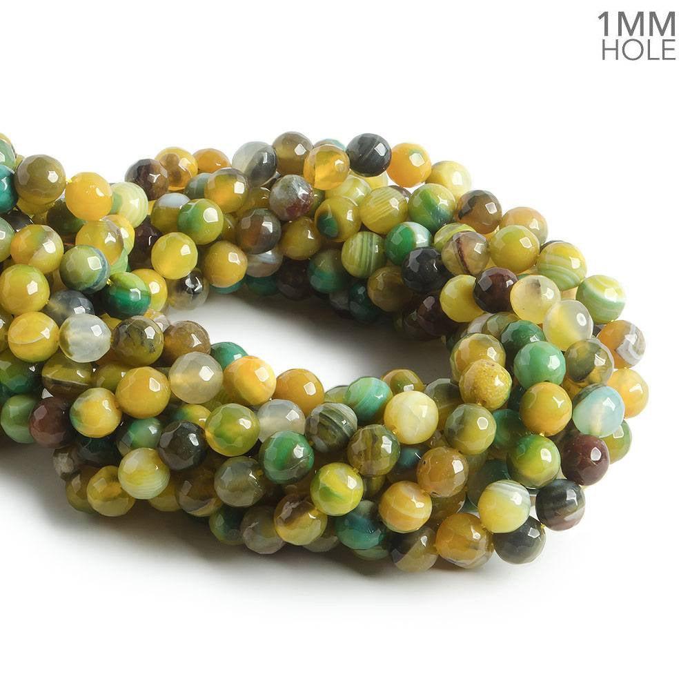 8mm Golden & Green Agate plain rounds 15 inch 47 beads - The Bead Traders