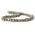 8mm Golden Pyrite plain cube Beads 16 inch 50 pieces - The Bead Traders