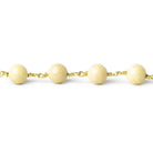 8mm Golden River Stone Jasper plain round Gold plated Chain by the foot with 22 pieces - The Bead Traders