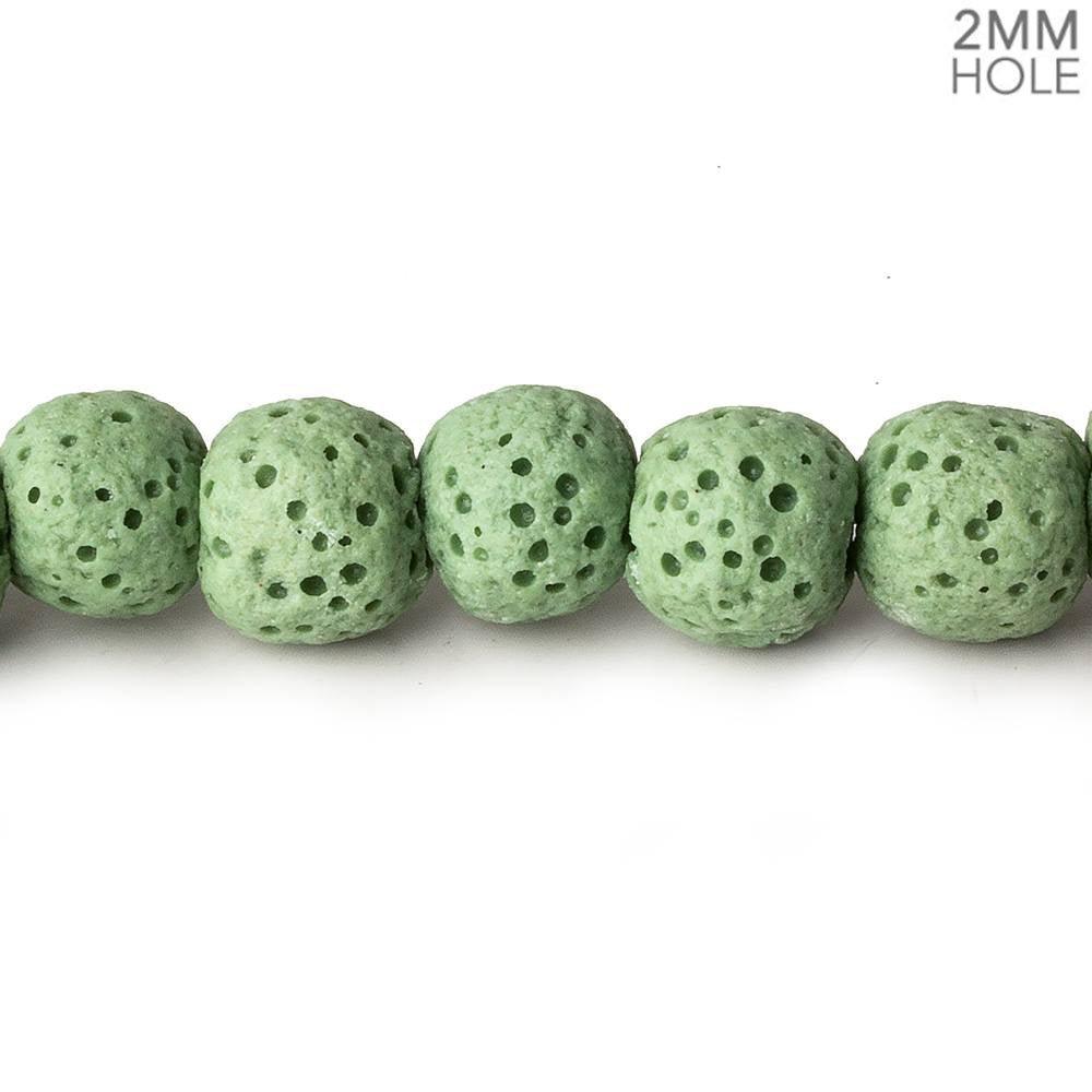 Buy 8mm Grass Green Lava Rock plain rounds 16 inch 51 beads Online