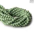 8mm Grass Green Lava Rock plain rounds 16 inch 51 beads - The Bead Traders