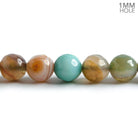 8mm Green & Brown Banded Agate faceted round beads 14.5 inch 47 pieces - The Bead Traders