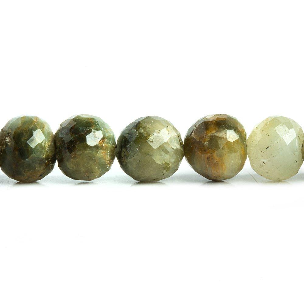 8mm Green Cat's Eye Quartz Faceted Round Beads 8 inch 28 pieces - The Bead Traders