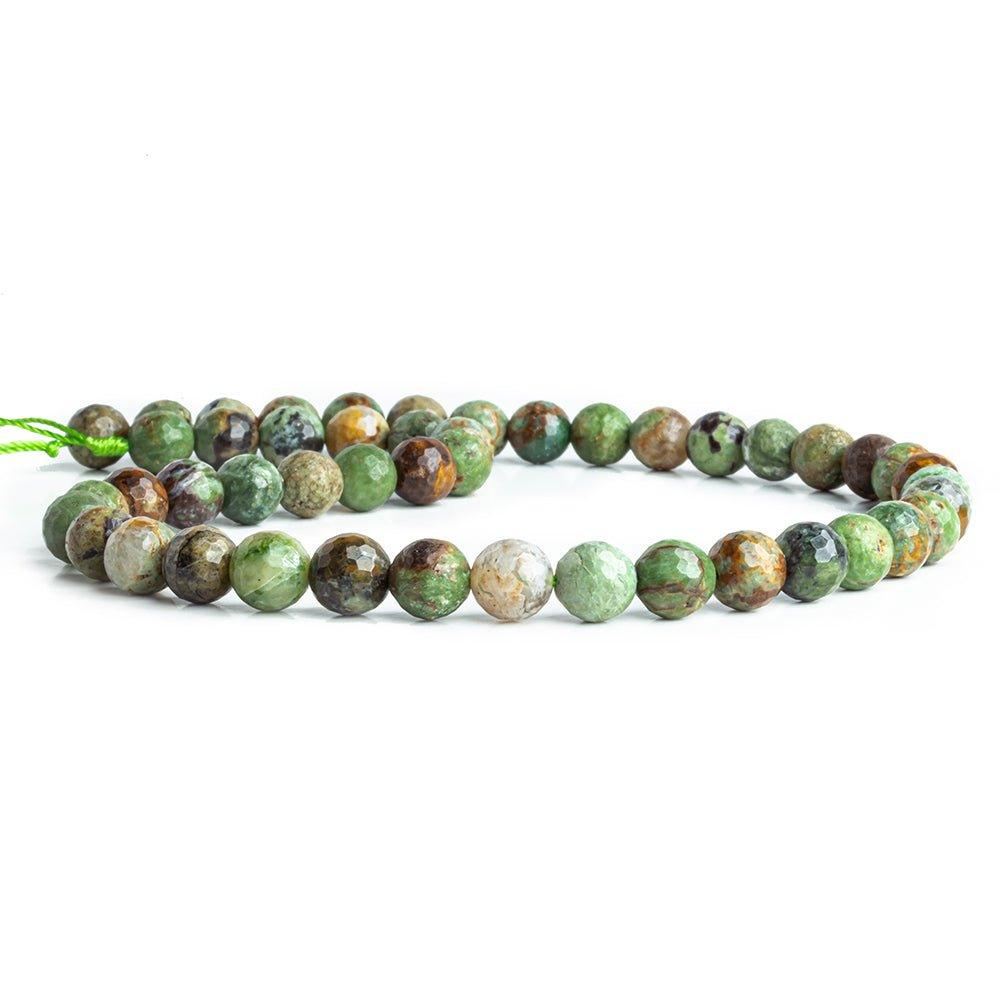 8mm Green Opal Faceted Round Beads 15 inch 47 pieces - The Bead Traders
