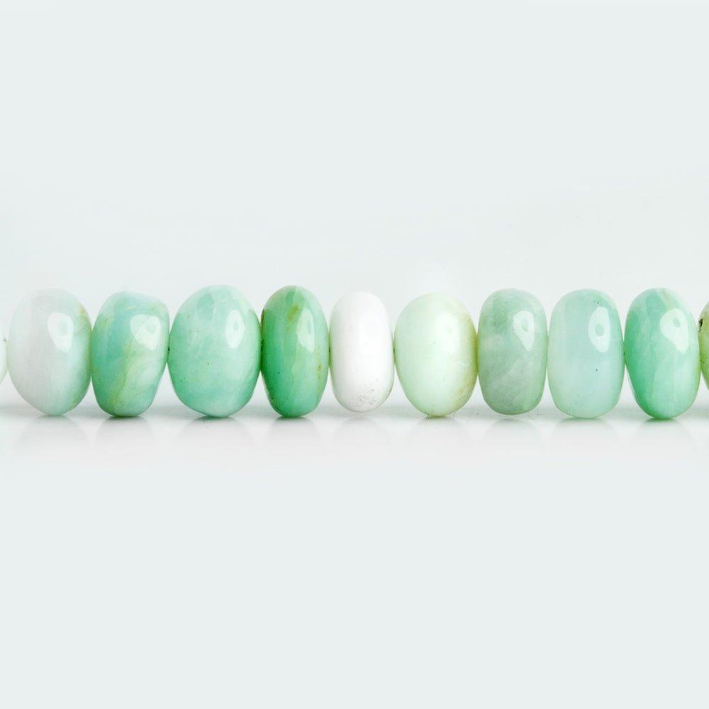 8mm Green Tanzanian Opal Plain Rondelle Beads 18 inch 100 pieces - The Bead Traders