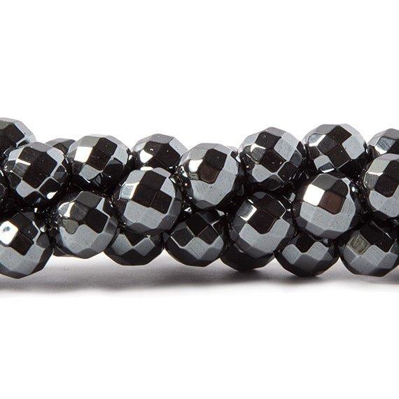 8mm Hematite faceted round Beads 15.5 inches 52 pieces - The Bead Traders