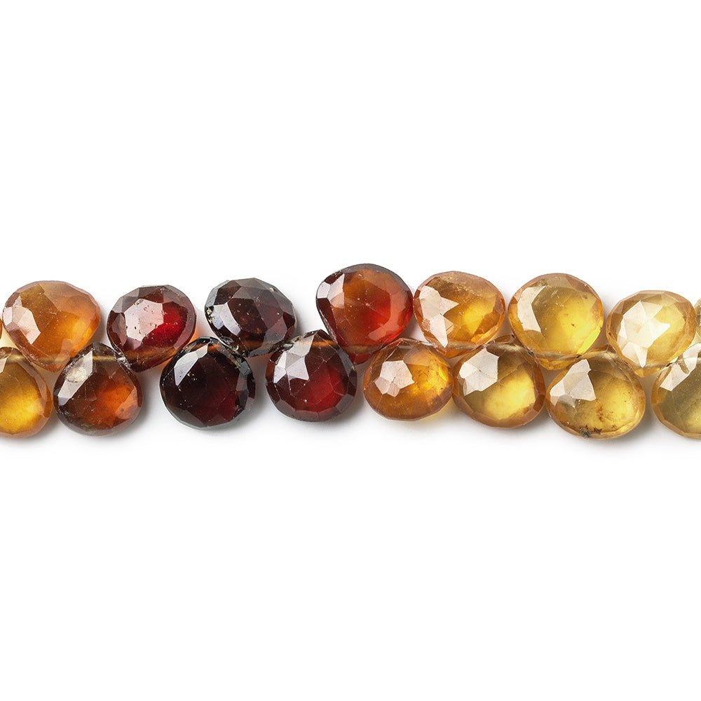 8mm Hessonite Garnet Faceted Heart Beads, 8 inch - The Bead Traders