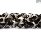 8mm Honeycomb Black & Tan Agate faceted round 15 inch 48 Beads - The Bead Traders