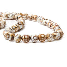8mm Honeycomb Brown & Cream Agate faceted round 15 inch 48 Beads - The Bead Traders