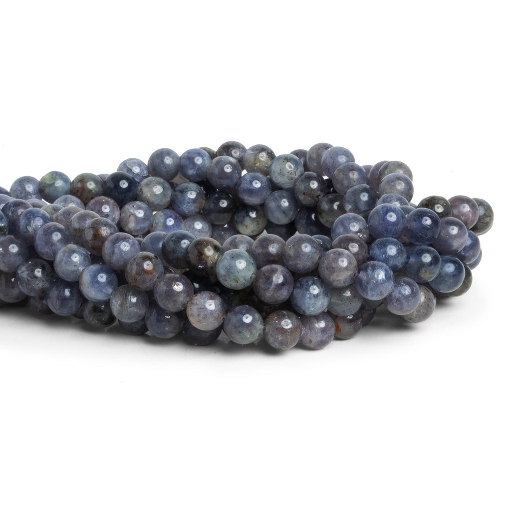 8mm Iolite Plain Rounds 16 inch 51 beads - The Bead Traders