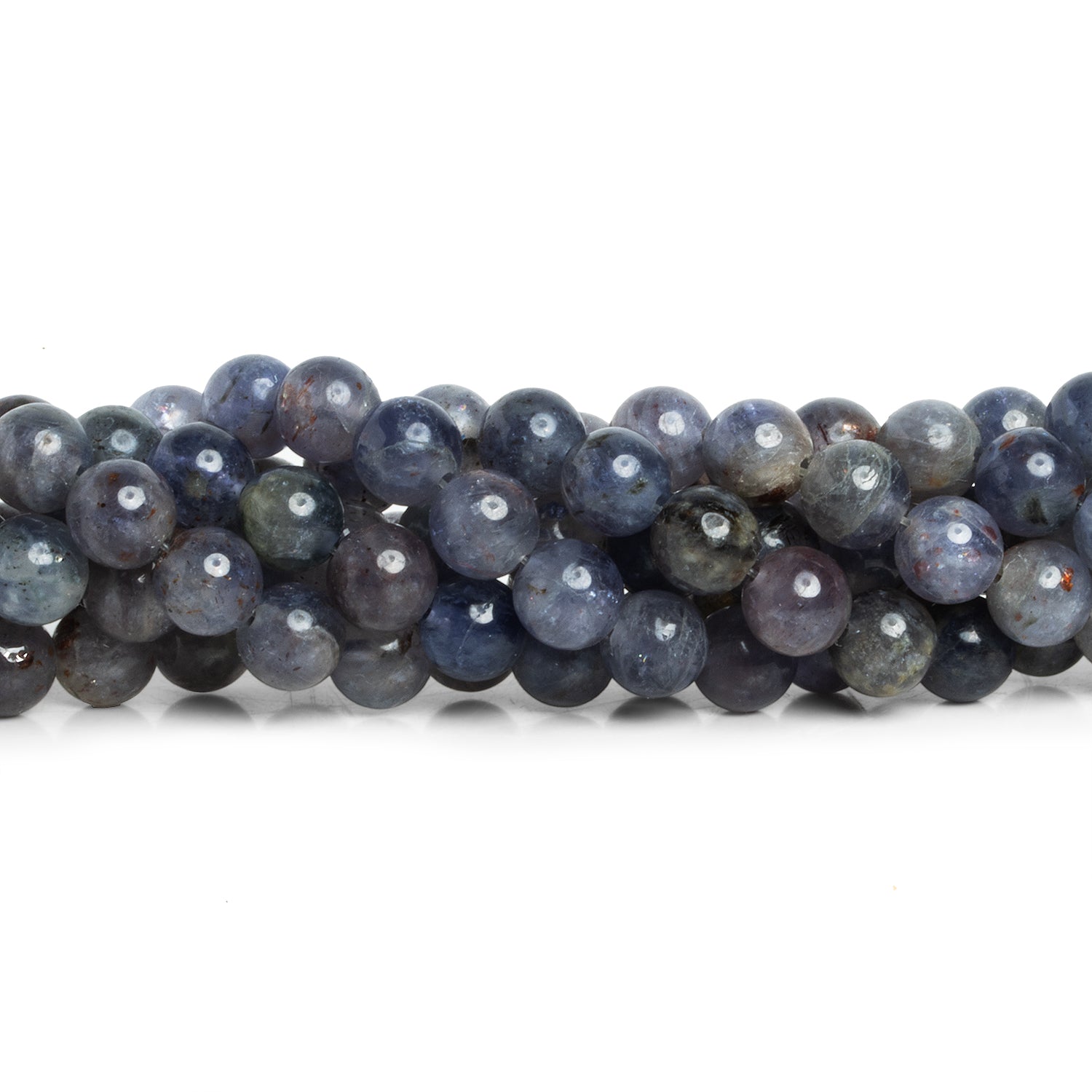 8mm Iolite Plain Rounds 16 inch 51 beads - The Bead Traders