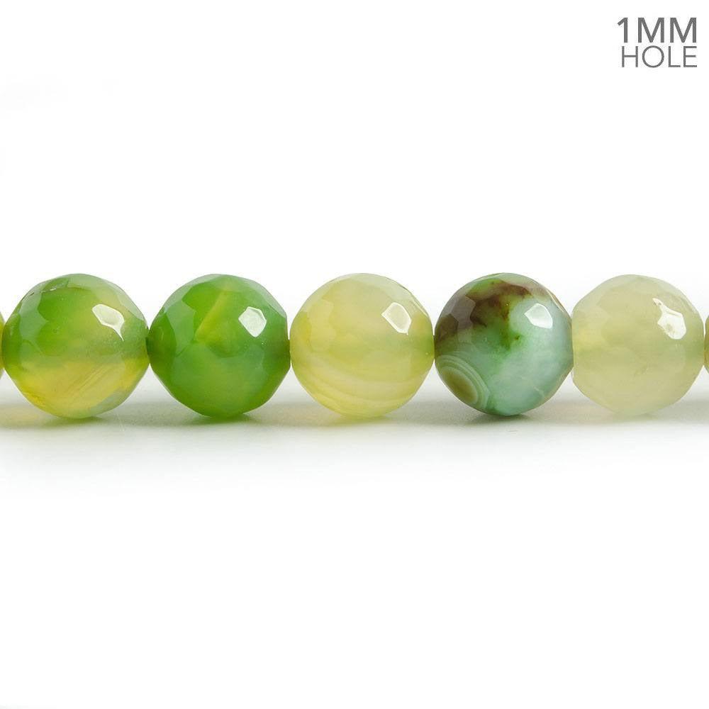 8mm Irish Green Agate faceted rounds 15 inch 47 beads - The Bead Traders