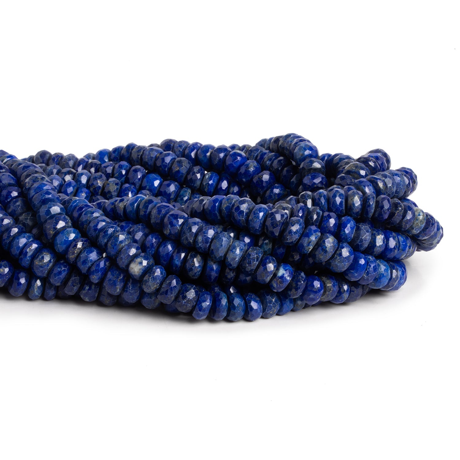 8mm Lapis Lazuli Faceted Rondelles 15 inch 80 beads - The Bead Traders