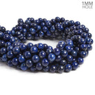 8mm Lapis Lazuli plain round beads 15 inches 49 pieces - The Bead Traders
