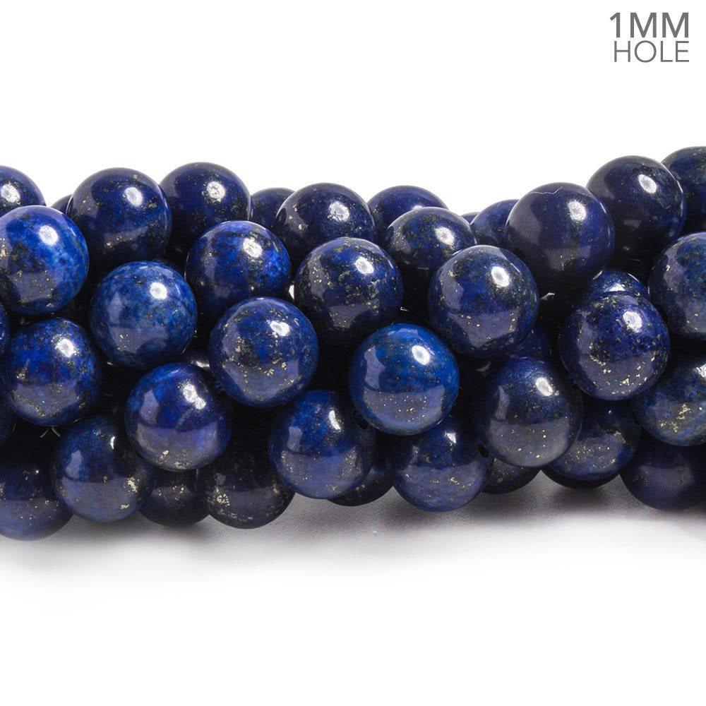 8mm Lapis Lazuli plain round beads 15 inches 49 pieces - The Bead Traders
