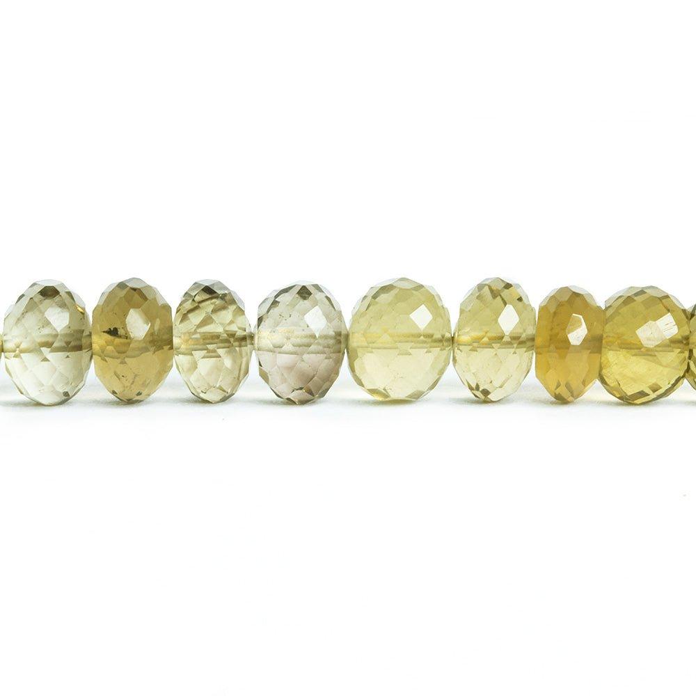 8mm Lemon Quartz Faceted Rondelle Beads 8 inch 42 pieces - The Bead Traders