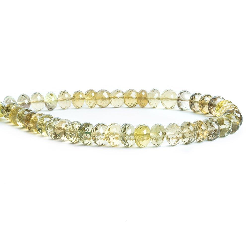 8mm Lemon Quartz Faceted Rondelle Beads 8 inch 42 pieces - The Bead Traders