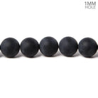 8mm Matte Black Onyx plain round beads 16 inch 48 pieces - The Bead Traders