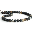 8mm Matte Botswana Agate Plain Rounds 15 inch 45 beads - The Bead Traders