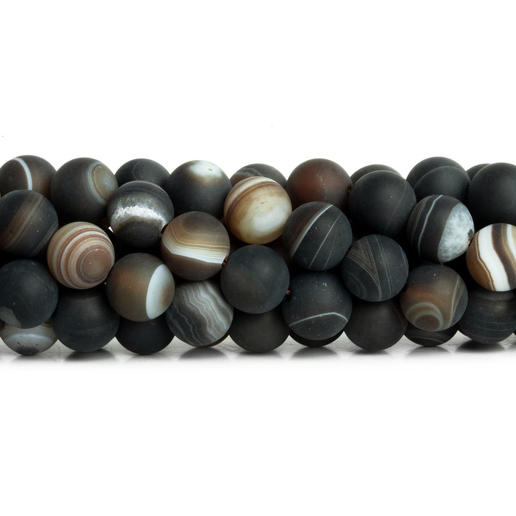8mm Matte Botswana Agate Plain Rounds 15 inch 45 beads - The Bead Traders