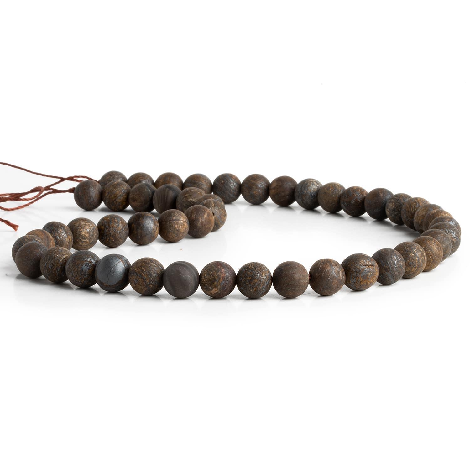 8mm Matte Bronzite Plain Rounds 15 inch 45 beads - The Bead Traders