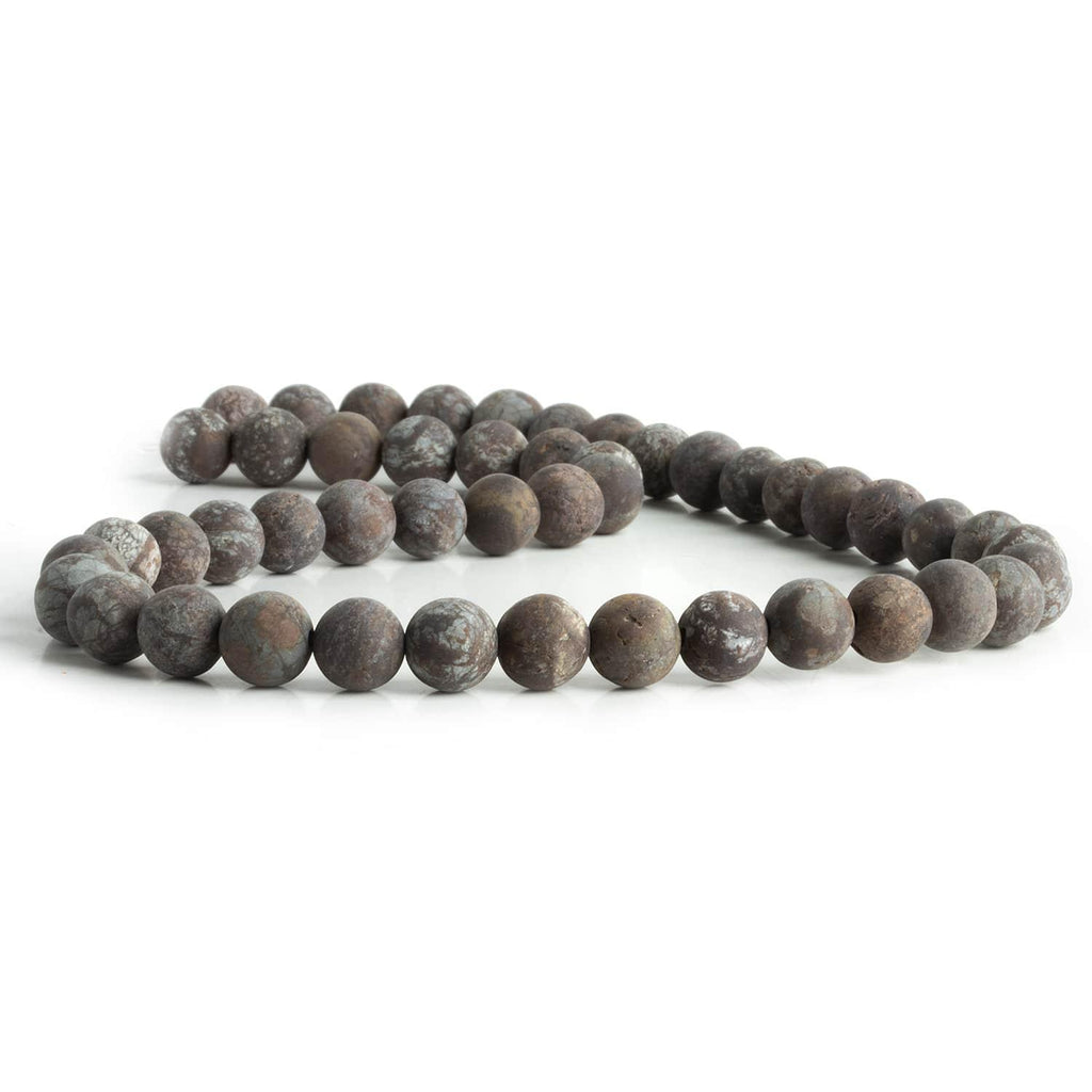 8mm Matte Brown Snowflake Jasper Plain Rounds 15 inch 45 beads - The Bead Traders