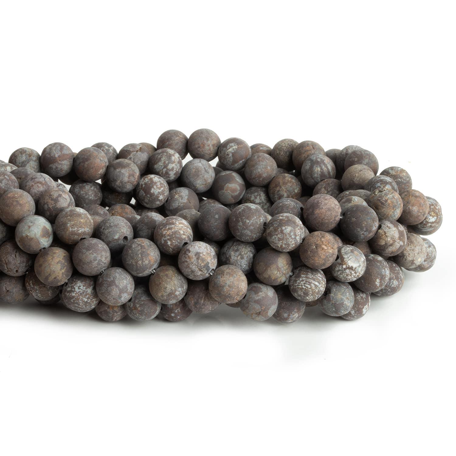 8mm Matte Brown Snowflake Jasper Plain Rounds 15 inch 45 beads - The Bead Traders