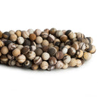 8mm Matte Brown Zebra Jasper Plain Rounds 15 inch 45 beads - The Bead Traders