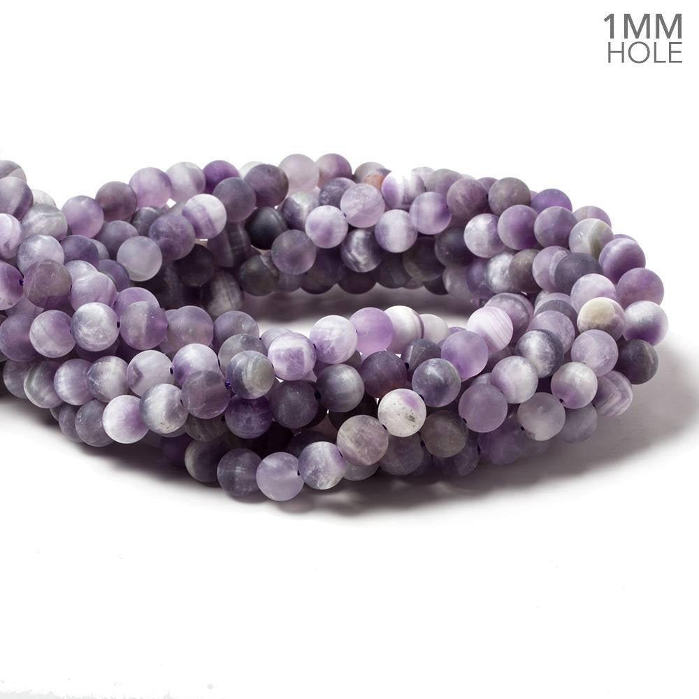 8mm Matte Cape Amethyst plain round beads 15 inch 49 pieces - The Bead Traders