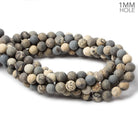 8mm Matte Chinese Painting Stone Jasper plain round beads 15 inch 50 pieces - The Bead Traders