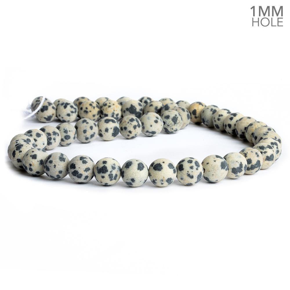 8mm Matte Dalmatian Jasper Plain Round Beads 15 inch 45 pieces - The Bead Traders
