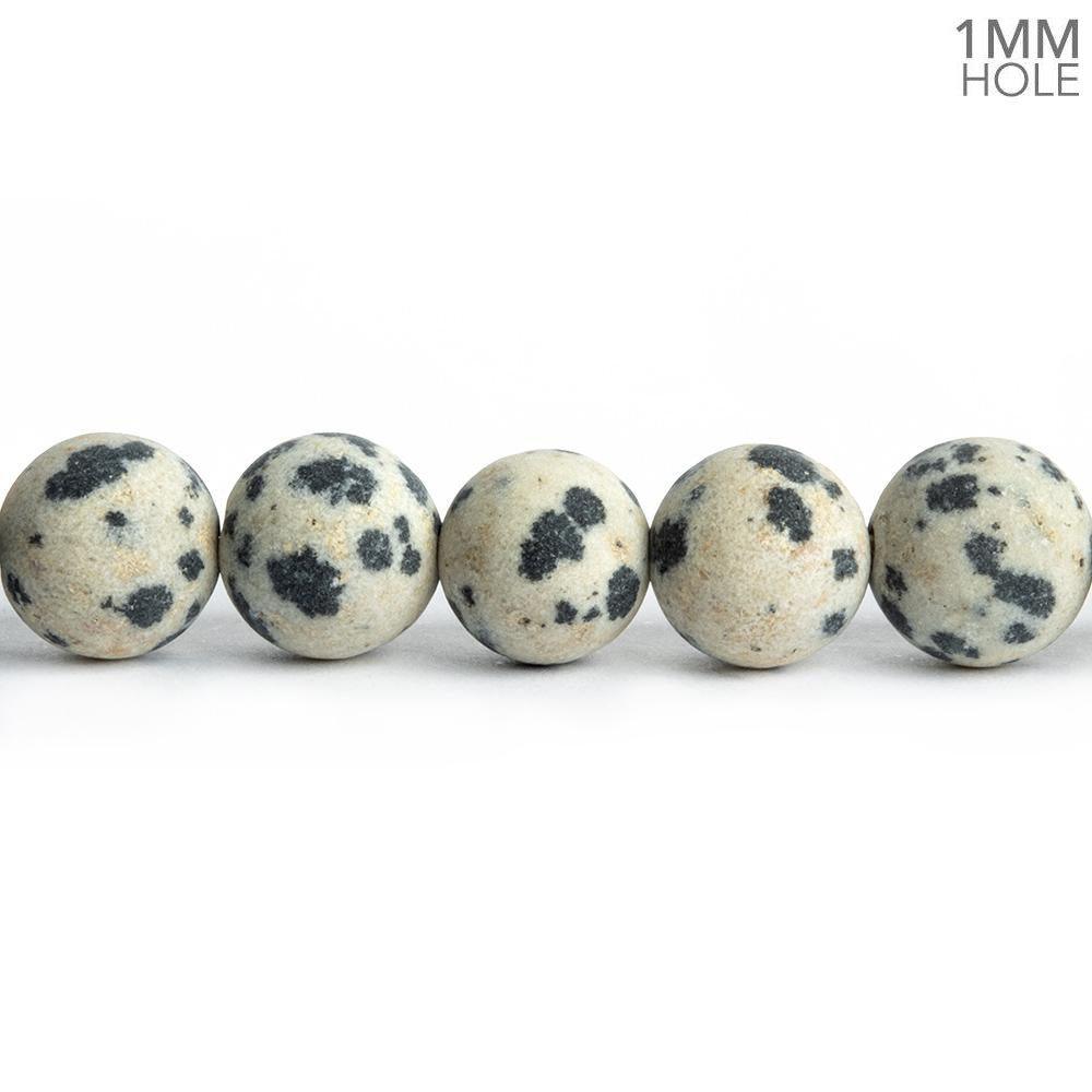 8mm Matte Dalmatian Jasper Plain Round Beads 15 inch 45 pieces - The Bead Traders