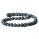 8mm Matte Dumortierite Plain Round 1mm drill hole beads 15inch 50 pieces - The Bead Traders