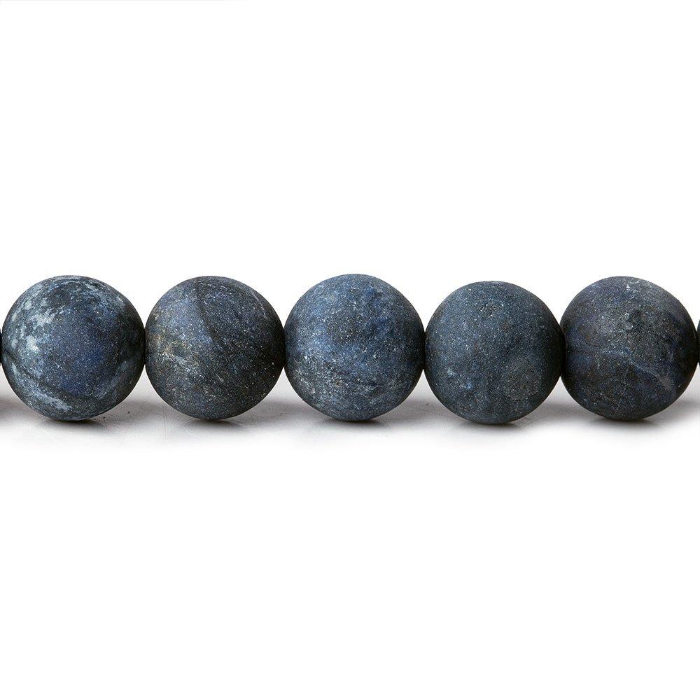 8mm Matte Dumortierite Plain Round 1mm drill hole beads 15inch 50 pieces - The Bead Traders