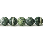 8mm Matte Green Zebra Jasper plain rounds Large 1mm Hole 15 inch 46 beads - The Bead Traders