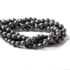 8mm Matte Hematite faceted round beads 15.5 inch 53 pieces - The Bead Traders
