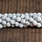 8mm Matte Howlite Plain Rounds 15 inch 44 beads - The Bead Traders