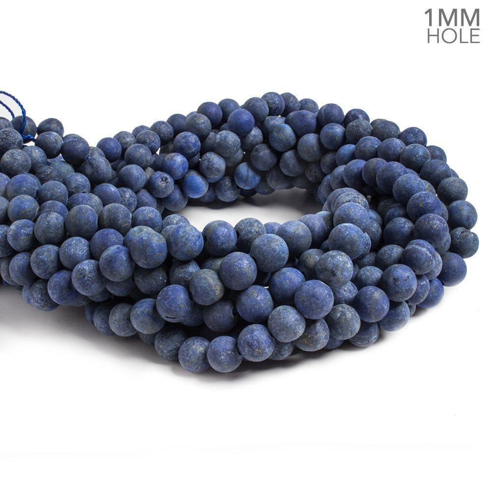 8mm Matte Lapis Lazuli plain round beads 15 inches 50 pieces - The Bead Traders