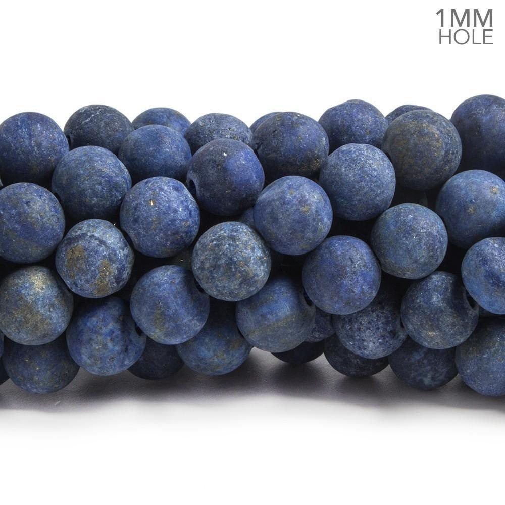 8mm Matte Lapis Lazuli plain round beads 15 inches 50 pieces - The Bead Traders