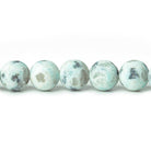 8mm Matte Lotus Dalmation Jasper plain rounds Large 1mm Hole 15 inch 45 beads - The Bead Traders