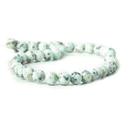 8mm Matte Lotus Dalmation Jasper plain rounds Large 1mm Hole 15 inch 45 beads - The Bead Traders