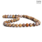 8mm Matte Moroccan Agate Plain Rounds 15 inch 45 beads - The Bead Traders