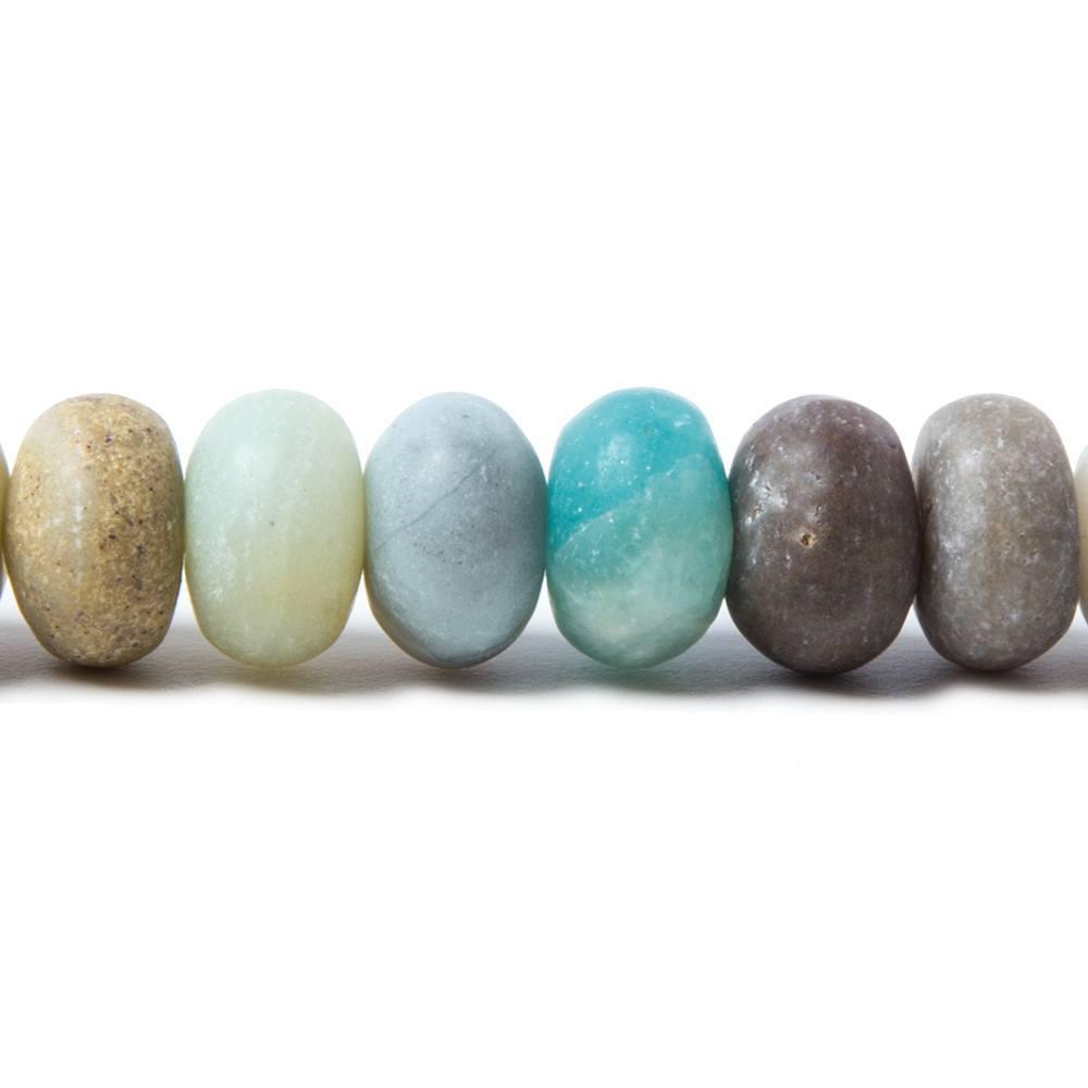 8mm Matte Multi Color Amazonite plain rondelle Beads 15.5 inch 67 pieces - The Bead Traders